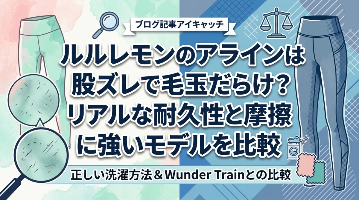 ルルレモンのアラインは股ズレで毛玉だらけ?リアルな耐久性と摩擦に強いモデルを比較